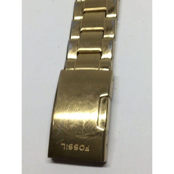 Authentic Fossil Watch Parts Links Case Band 18mm Stainless Steel Gold A677 - Picture 2 of 10